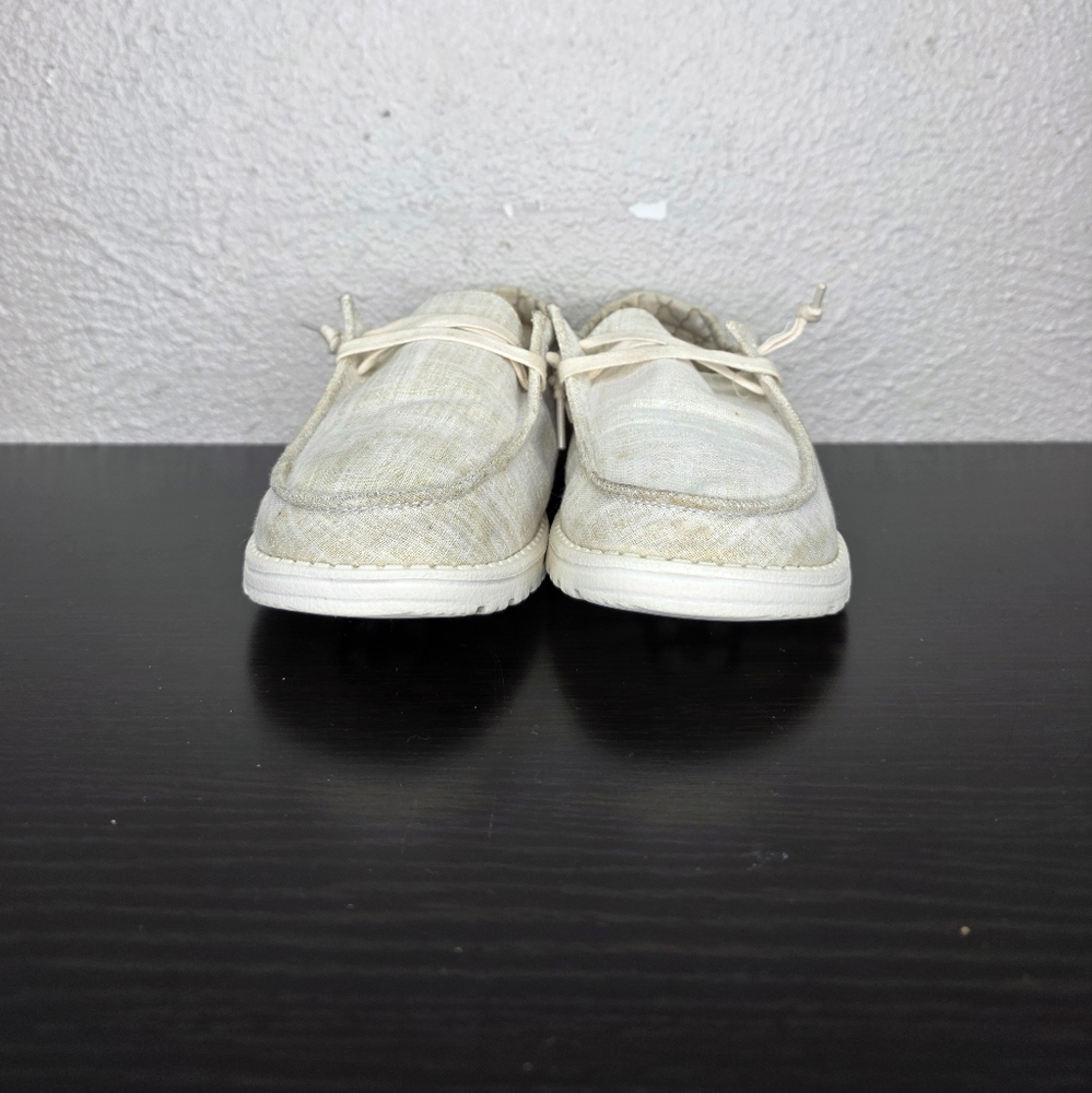 Hey Dude Wendy Sparkling Gold Women's Canvas Lightweight Shoes Loafers Size 8 - Picture 3 of 14
